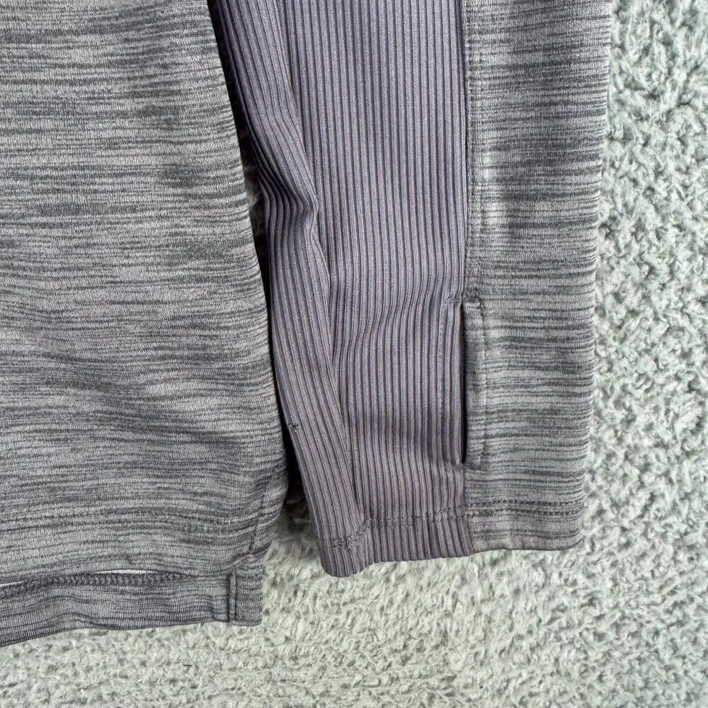 Nike Running Jacket Womens Large Gray 1/4 Zipper Thumb Holes Athletic Gym 928613